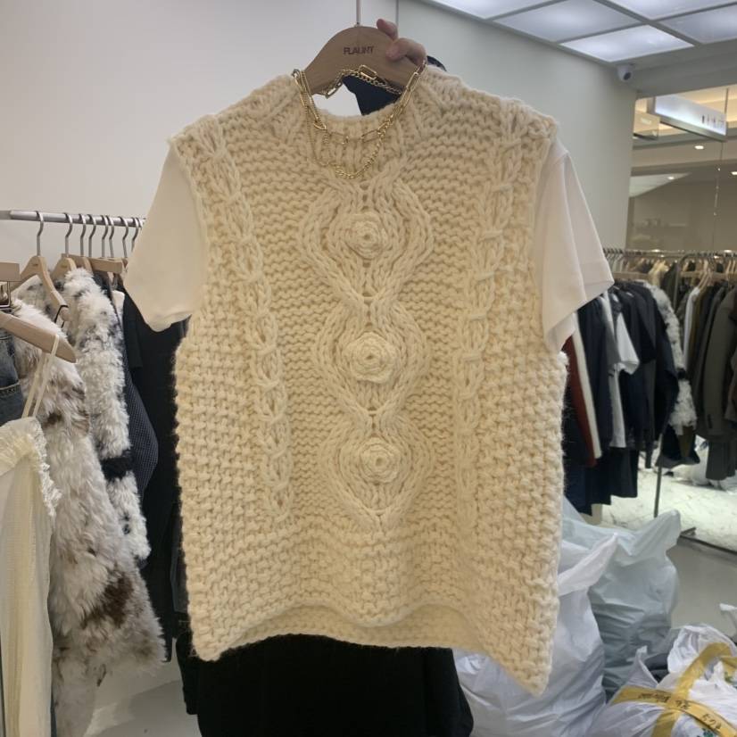 FLAUNT韓國代購㊣女裝新品25秋冬推薦休閑時尚熱賣針織衫手工FLAUNT針織衫