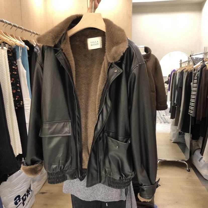 VILLABUTTON東大門㊣直郵女士新款時尚25秋冬推薦休閑夾克貂皮VILLABUTTON夾克