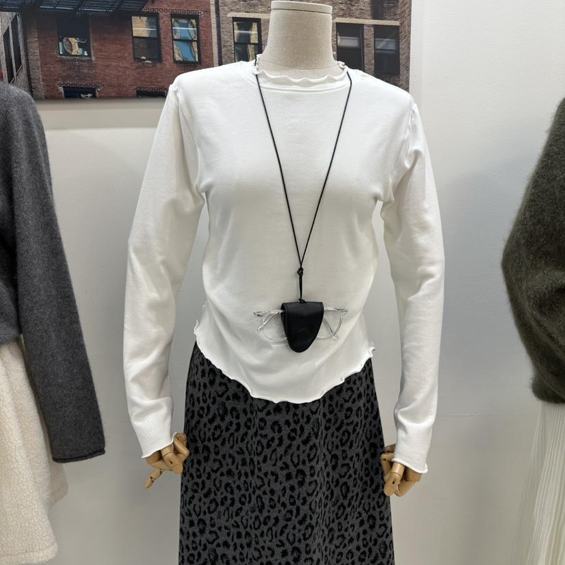 DELIGHT-L東大門㊣實拍女士新品推薦25秋冬熱賣長袖T恤荷葉邊DELIGHT-L長袖T恤