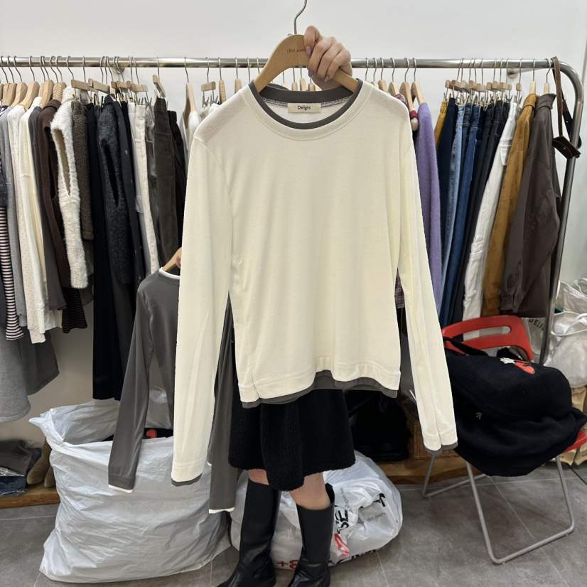 DELIGHT-L東大門㊣直郵女裝新品推薦熱賣休閑真品人氣長袖T恤DELIGHT-L長袖T恤