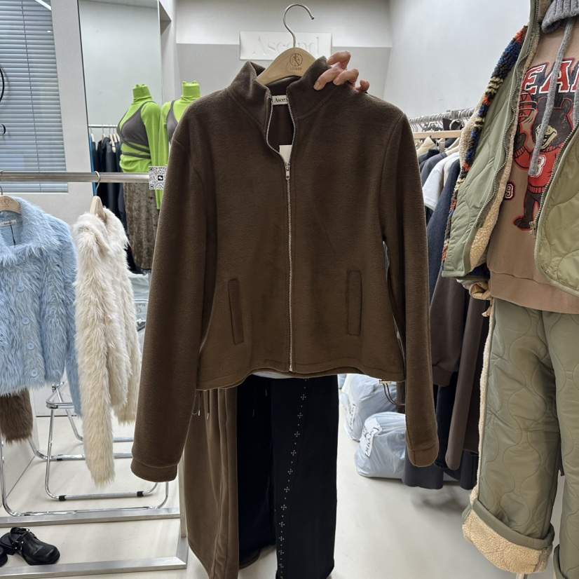 ASCEND東大門㊣實拍女裝新品25秋冬推薦職業時尚夾克羊毛拉鏈ASCEND夾克