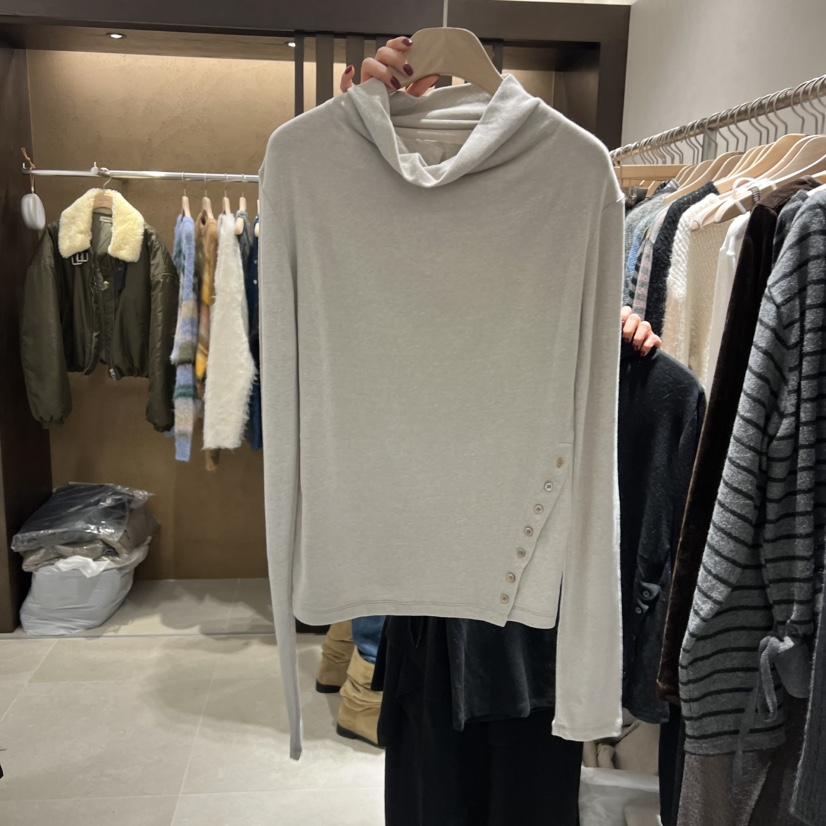 RAWROW東大門㊣直郵女士新品推薦職業時尚人氣休閑長袖T恤紐扣RAWROW長袖T恤