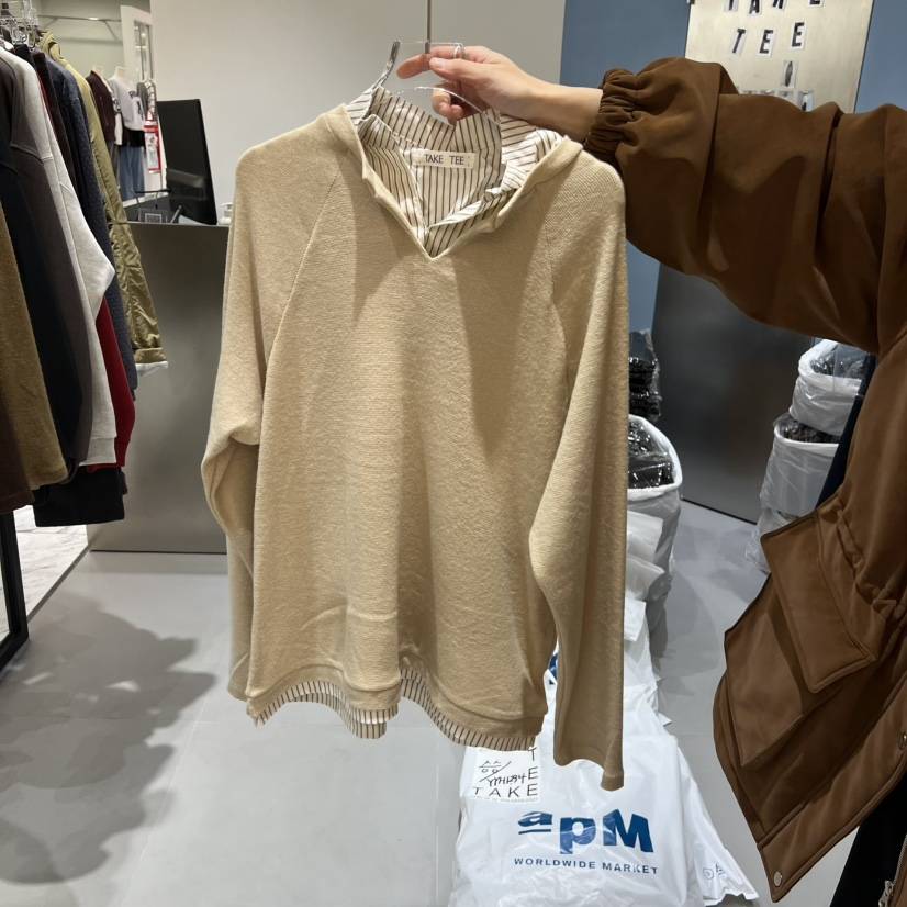 TAKE TEE東大門㊣代購女裝新品推薦真品人氣休閑針織衫假兩件TAKE TEE針織衫