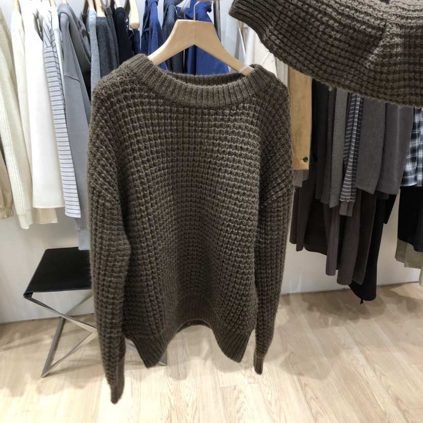 HAUS-A韓國代購㊣女裝新款人氣推薦熱賣休閑時尚針織衫華夫格HAUSWOMEN針織衫