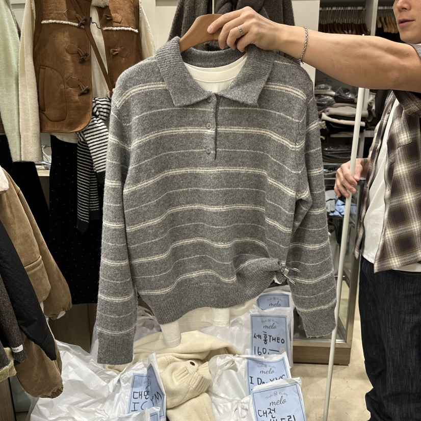 MELO韓國代購㊣女裝新品熱賣職業真品休閑人氣25秋冬針織衫MELO針織衫
