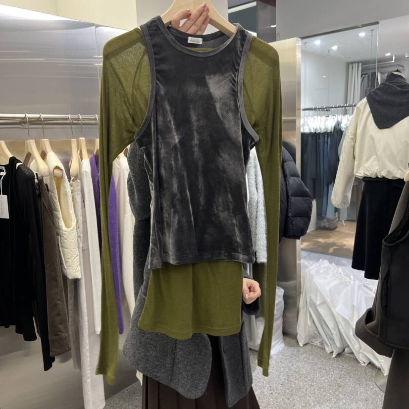 VELVET UNDERGROUND韓國直郵㊣女士新品職業吊帶背心不含內搭天鵝絨VELVET UNDERGROUND吊帶/背心