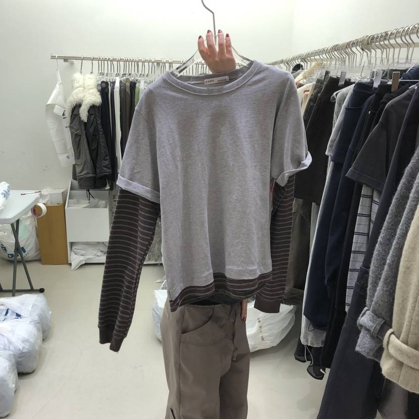 PADO東大門㊣實拍女士新款職業推薦休閑時尚熱賣長袖T恤假兩件PADO長袖T恤