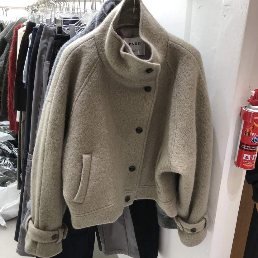 PADO韓國代購㊣女士新款真品休閑推薦時尚熱賣25秋冬短款大衣PADO短款大衣