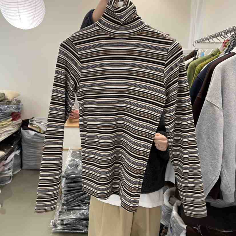 ARE韓國代購㊣女士新款真品職業休閑25秋冬人氣長袖T恤高領ARE YOU/ARE長袖T恤