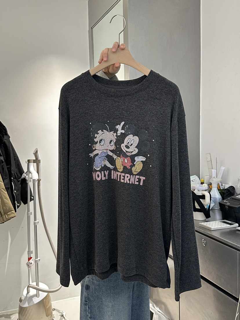 PEPPER-L韓國代購㊣女裝新品休閑人氣真品時尚長袖T恤加絨PEPPER長袖T恤