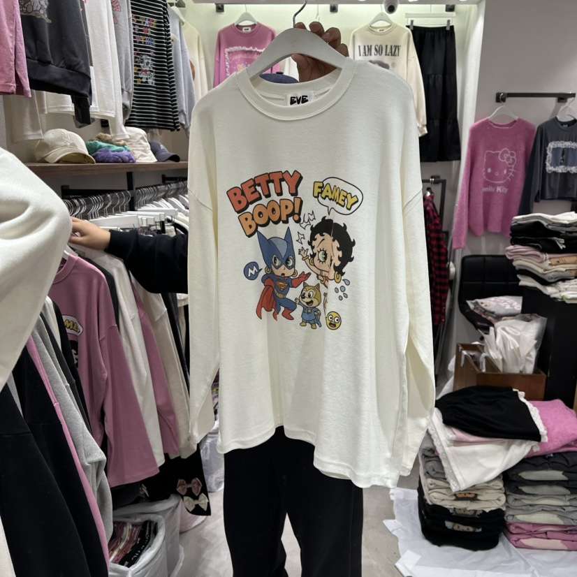 EVE東大門㊣直郵女裝新款25秋冬休閑時尚推薦熱賣人氣長袖T恤EVE長袖T恤