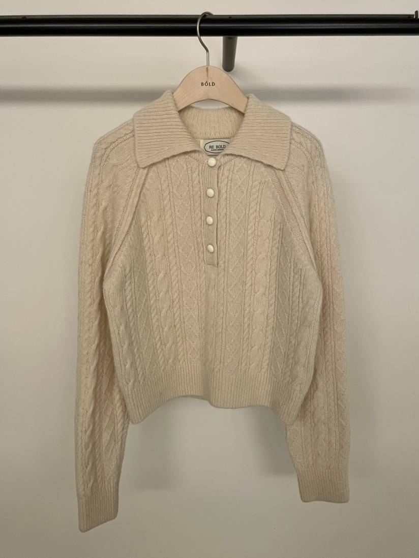 BOLD-A東大門㊣實拍女裝新款職業休閑推薦時尚25秋冬針織衫紐扣RE BOLD針織衫