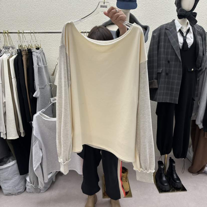 DRAWING韓國直郵㊣女裝新款人氣職業推薦休閑時尚25秋冬長袖T恤DRAWING長袖T恤