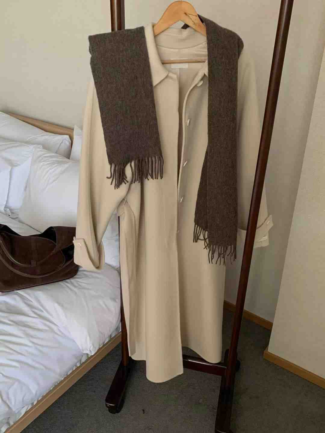 IVORY東大門㊣代購女裝新款25秋冬真品職業休閑推薦中長款大衣IVORY中長款大衣