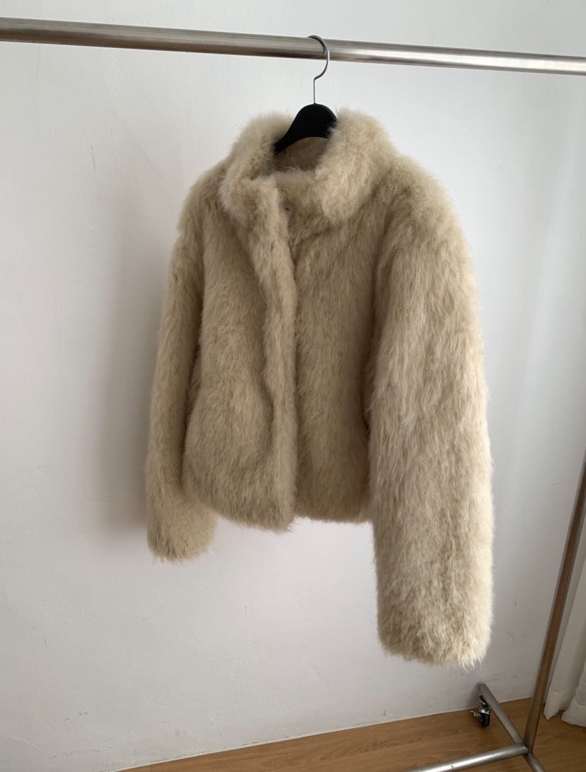 CEDARWOOD韓國代購㊣女裝新款推薦人氣短款大衣皮草羊毛高領CEDAR WOOD短款大衣