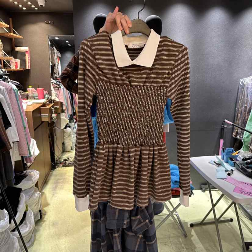 CHAVI東大門㊣直郵女士新品推薦人氣真品熱賣25秋冬長袖T恤CHAVI長袖T恤