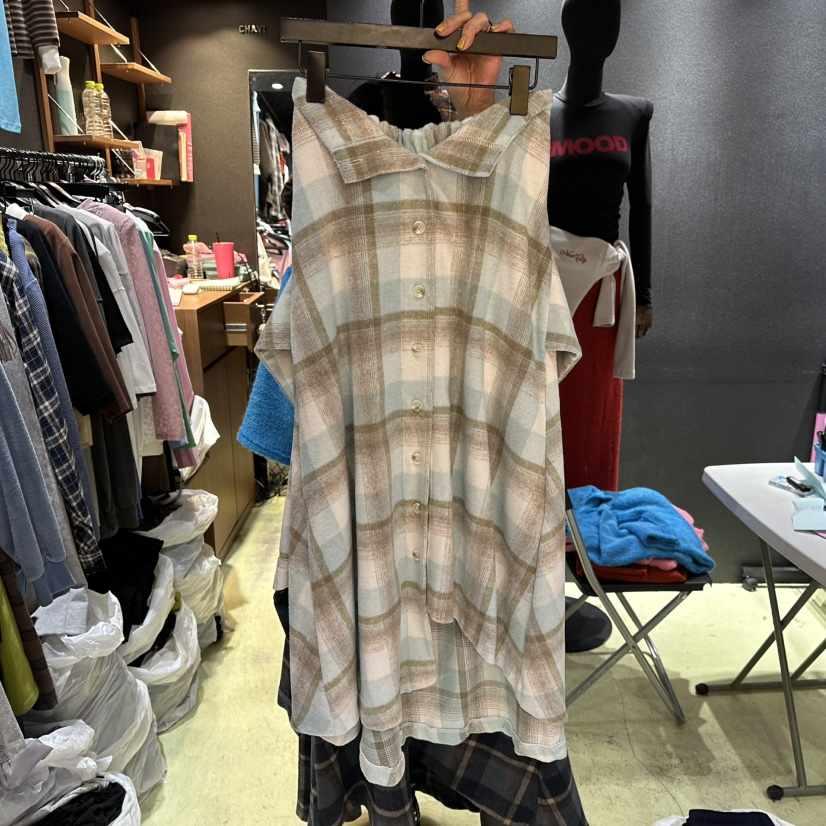 CHAVI東大門㊣代購女士新品時尚真品休閑職業人氣25秋冬長裙格紋CHAVI長裙