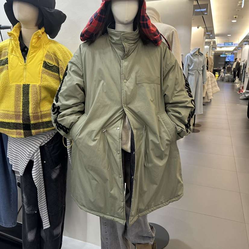 LADYBLACK東大門㊣代購女士新品25秋冬長款棉服兩面穿雙面繡花LADYBLACK長款棉服