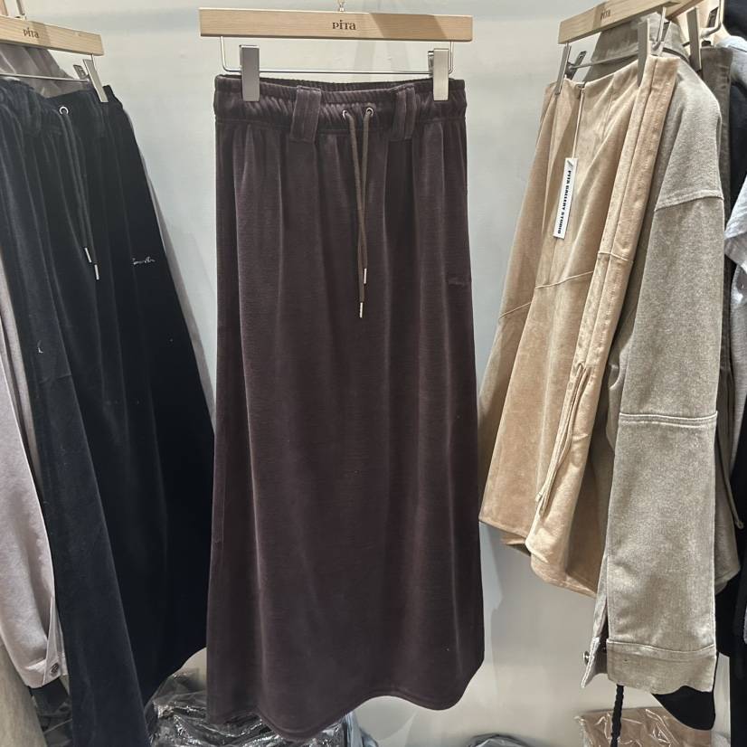PITA韓國直郵㊣女裝新款25秋冬人氣真品推薦職業長裙天鵝絨THE VERLIN/piTa長裙