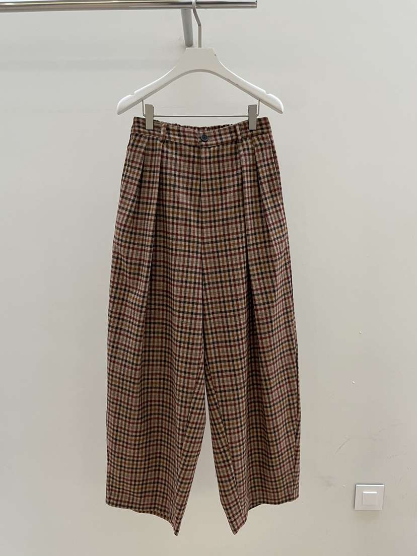 PEBBLE東大門㊣代購女裝新品休閑熱賣25秋冬人氣休閑褲格紋PEBBLE/LAYER休閑褲