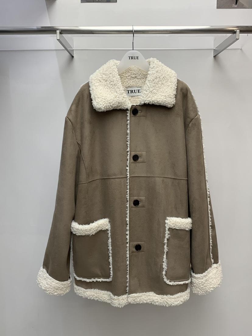 TRUE東大門㊣代購女裝新品時尚人氣真品熱賣25秋冬短款大衣TRUE短款大衣