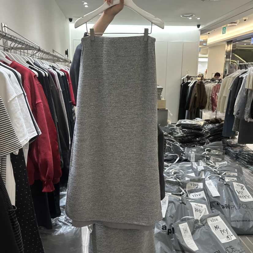 VIVE東大門㊣實拍女裝新品熱賣推薦職業休閑真品長裙修身雙層VIVE長裙