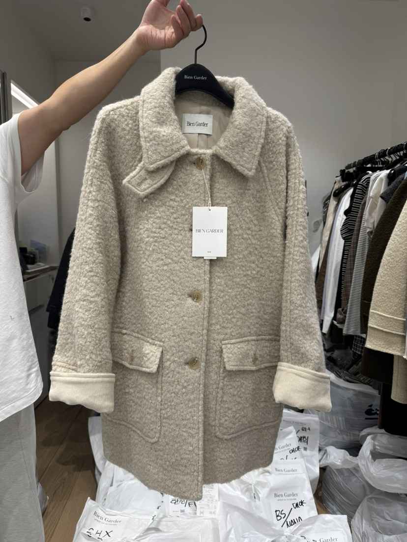 BIEN GARDER韓國代購㊣女士新品真品推薦中長款大衣燈芯絨BIEN GARDER中長款大衣