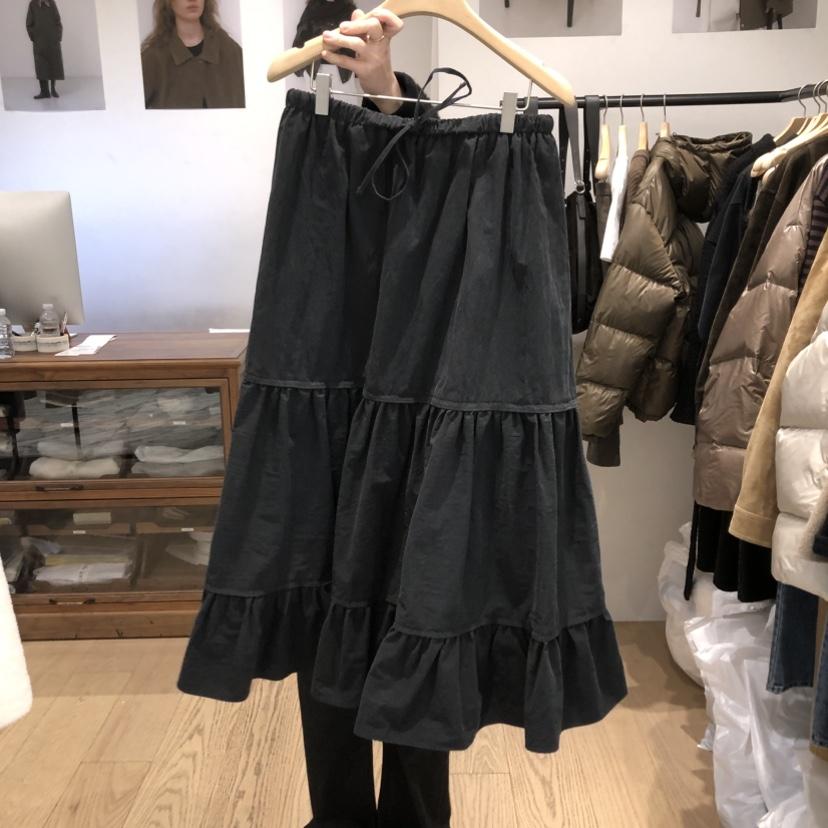 OURIN韓國代購㊣女士新款熱賣職業25秋冬休閑人氣半身裙中短裙OURIN半身裙/中短裙