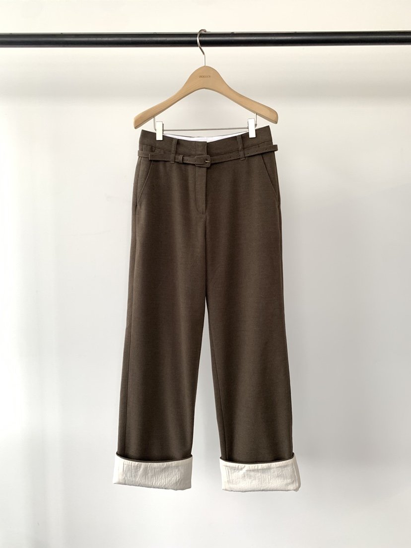 UNDERSON韓國代購㊣女裝新品真品職業時尚推薦休閑褲含腰帶UNDERSON休閑褲