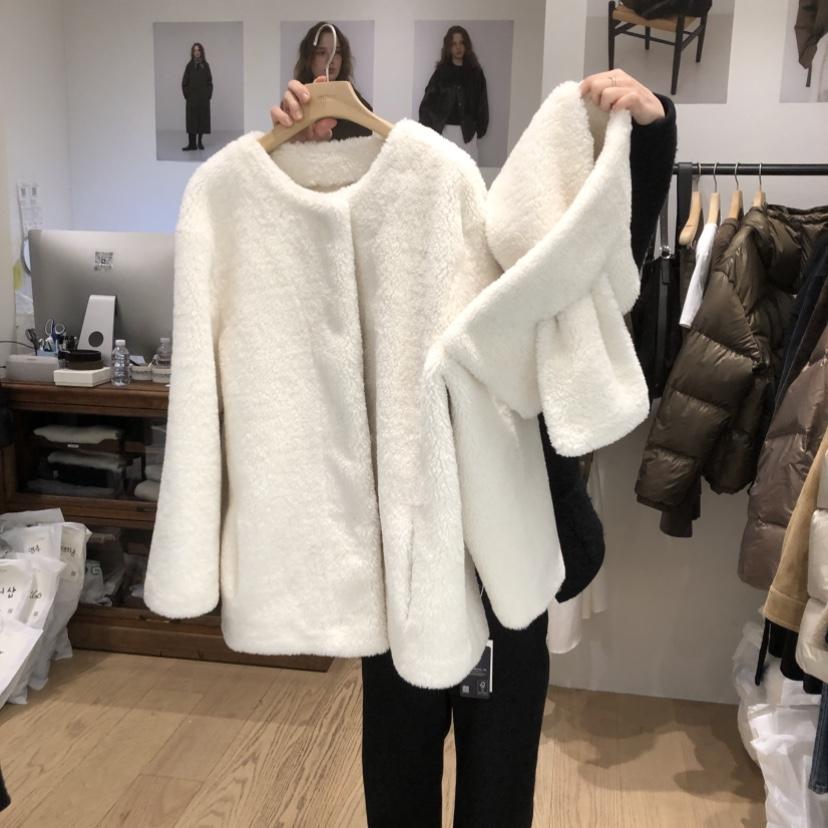 OURIN韓國直郵㊣女士新品休閑人氣時尚推薦真品熱賣套裝羊毛皮OURIN套裝