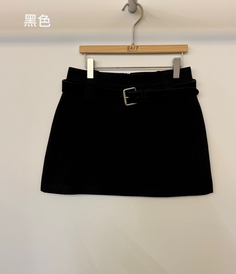 TWENTY FOUR SEVEN24-7東大門㊣代購女士新品熱賣短裙含腰帶TEWNTY FOUR SEVEN24-7短裙
