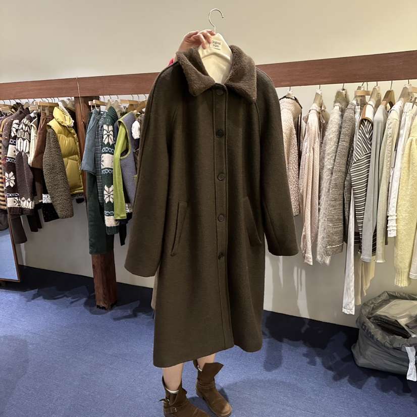 FURE東大門㊣代購女士新款熱賣推薦人氣職業時尚25秋冬長款風衣FURE長款風衣