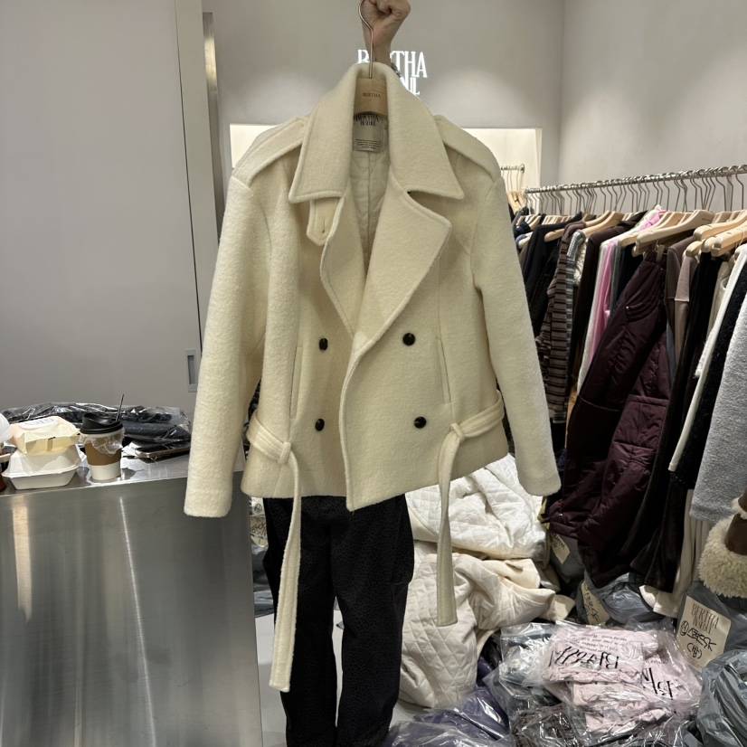 BERTHA東大門㊣直郵女裝新品熱賣真品推薦25秋冬夾克含腰帶BERTHA夾克