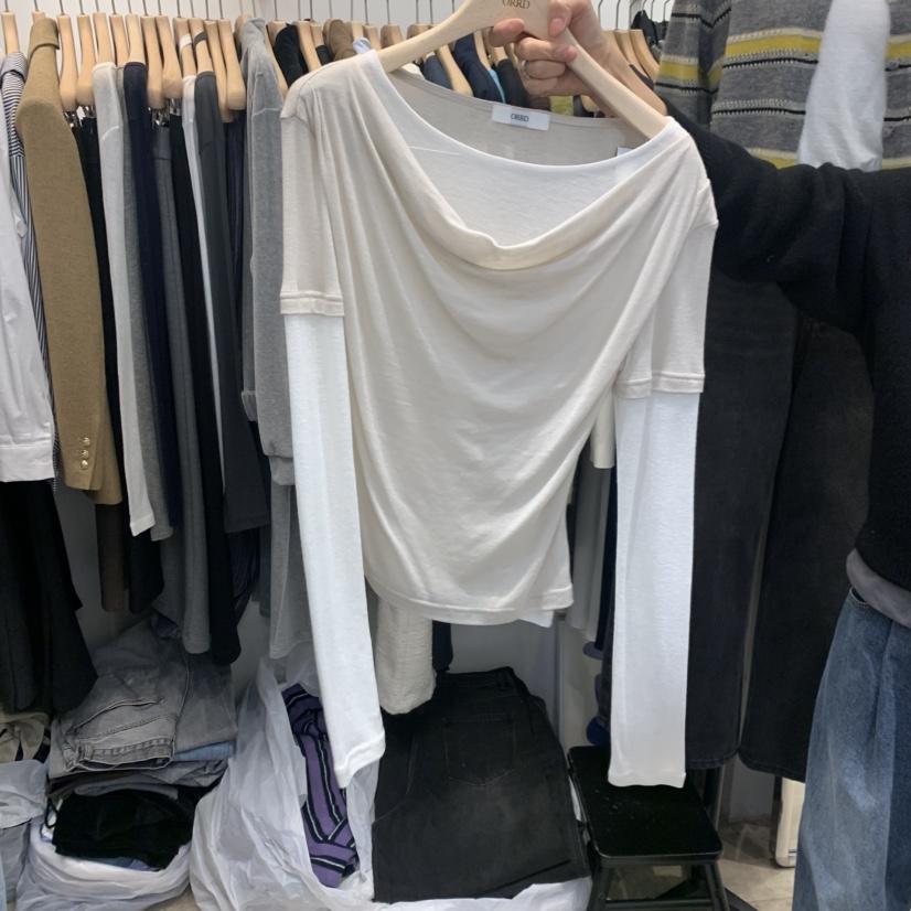 ORRD韓國代購㊣女裝新品休閑真品推薦25秋冬時尚長袖T恤羊毛ORRD長袖T恤