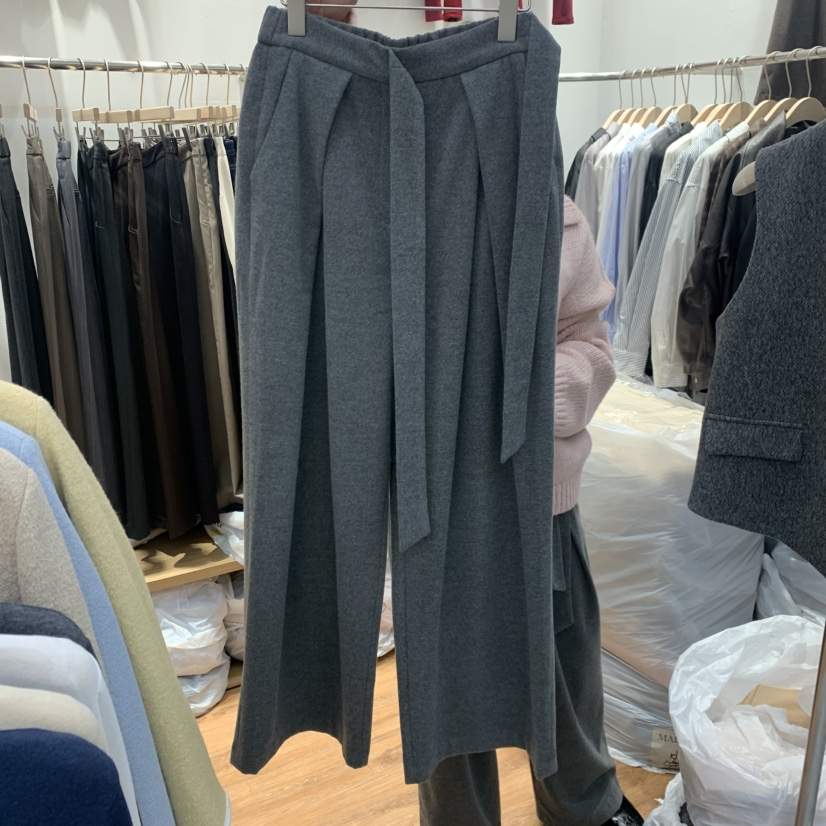 MADEMOISELL東大門㊣代購女士新款職業休閑熱賣25秋冬休閑褲腰帶MADEMOISELL休閑褲