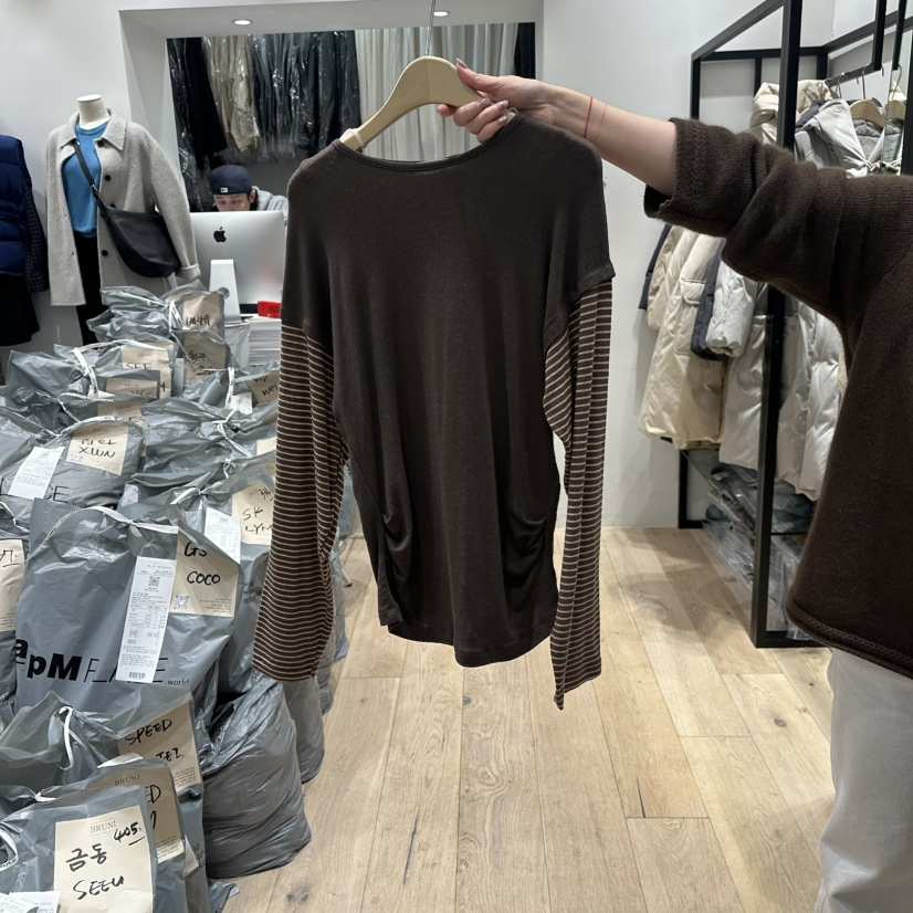 BRUNI/RICOTTA東大門㊣代購女裝新品推薦25秋冬人氣長袖T恤BRUNI/RICOTTA長袖T恤