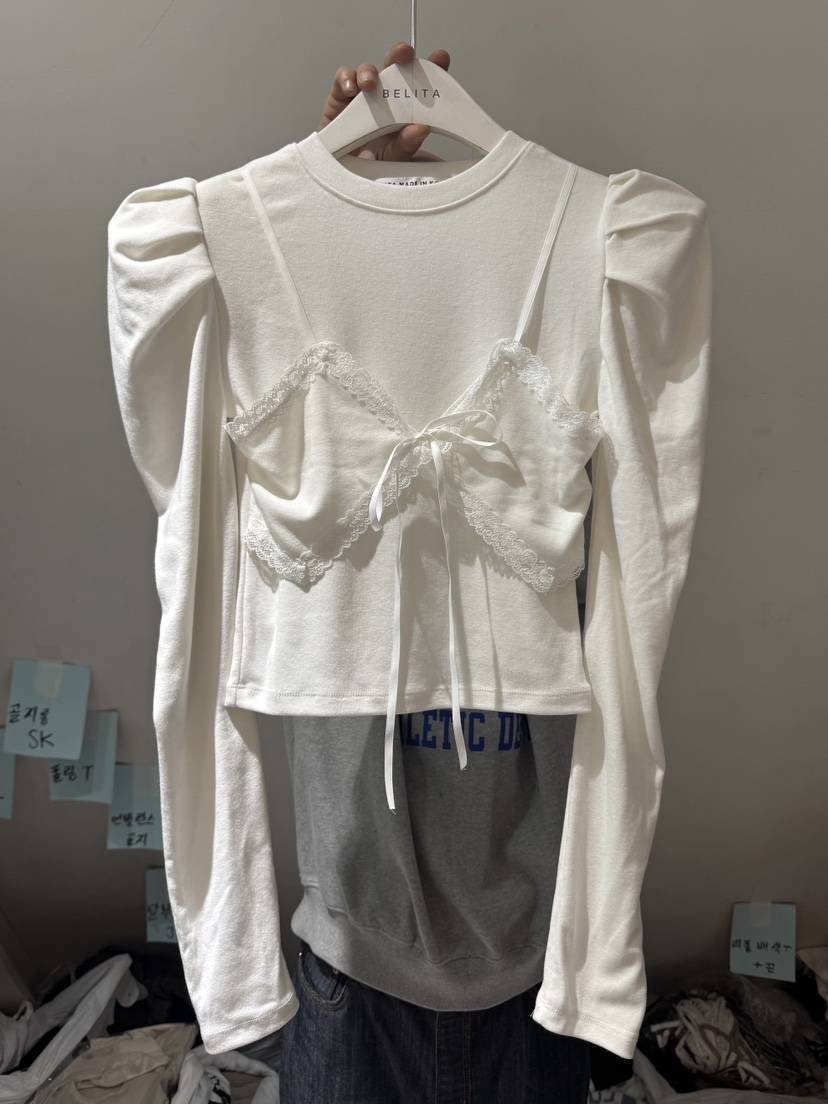 BELITA-L東大門㊣直郵女裝新品人氣真品25秋冬長袖T恤假兩件BELITA-L長袖T恤