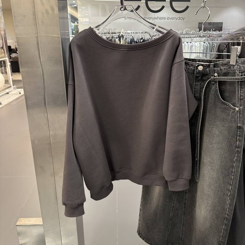 PAVEL東大門㊣實拍女裝新品職業25秋冬休閑熱賣衛衣加絨露肩PAVEL衛衣