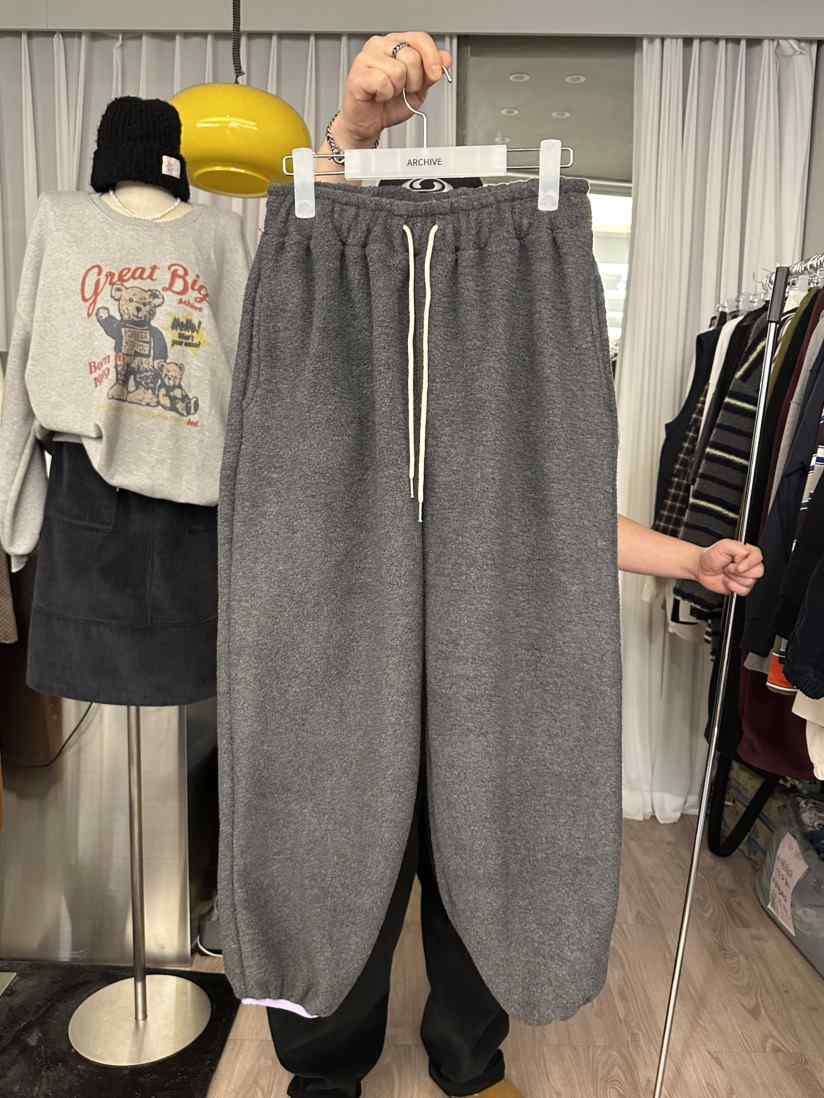 ARCHIVE-P韓國代購㊣女士新款熱賣25秋冬推薦休閑褲抓絨條紋ARCHIVE-P休閑褲