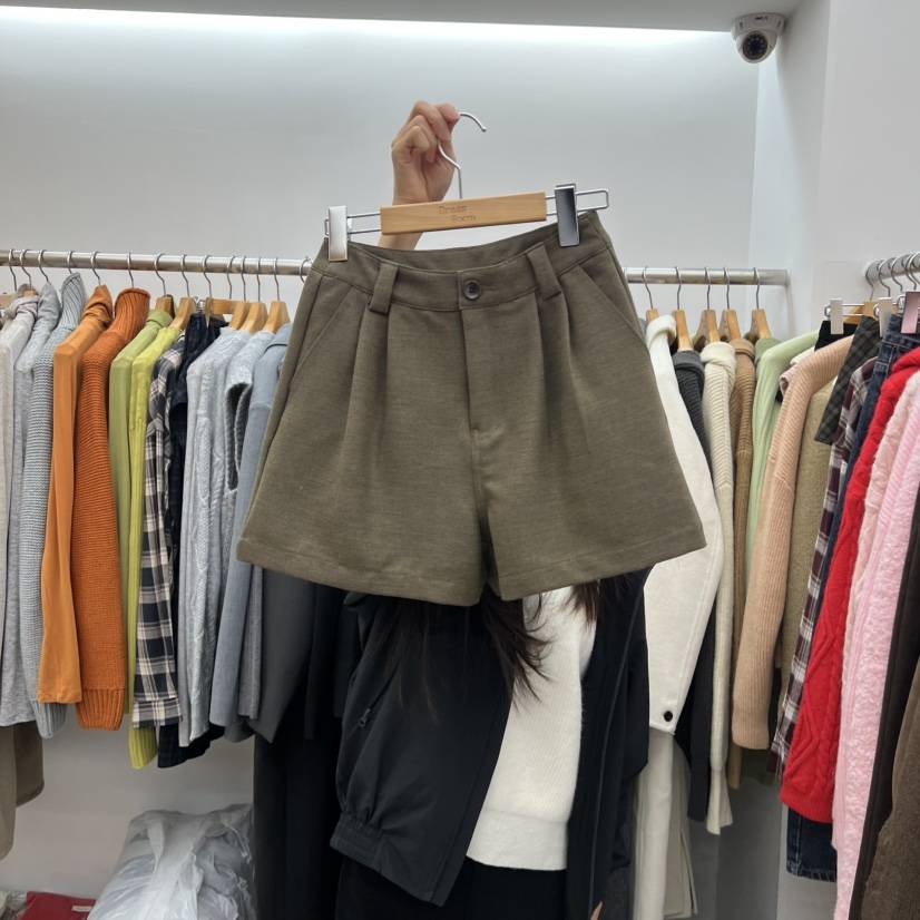 DRESS ROOM韓國代購㊣女士新品真品25秋冬熱賣休閑短褲羊毛DRESS ROOM短褲