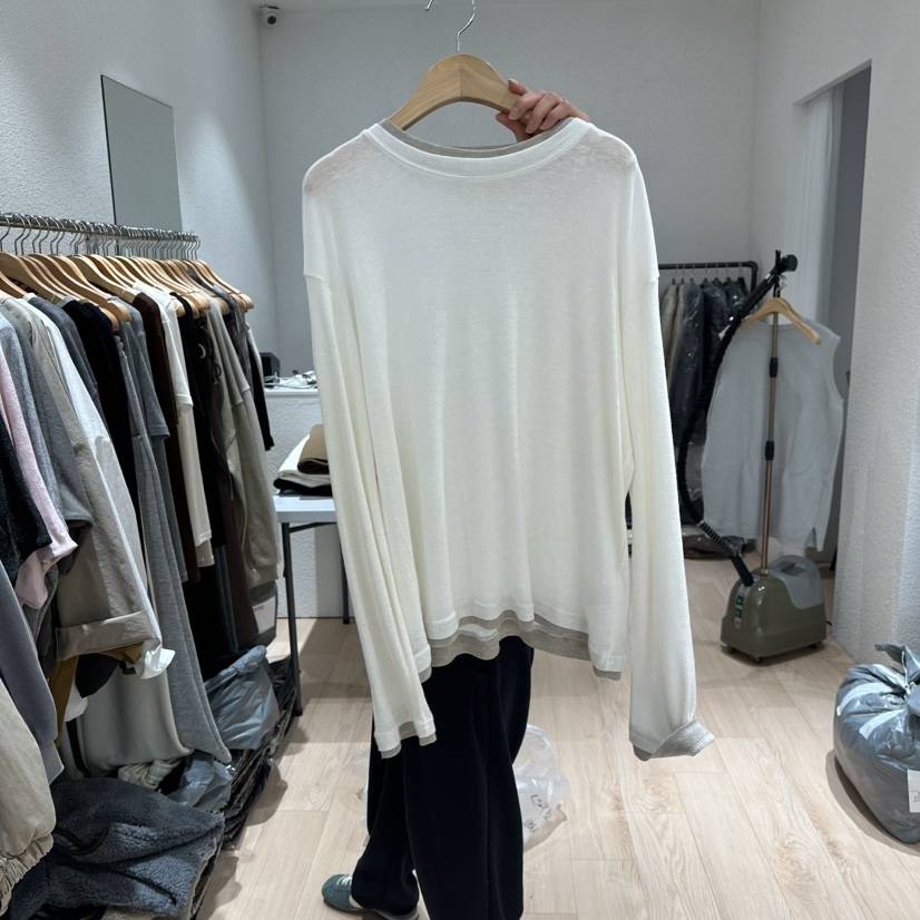 EPIC-S韓國直郵㊣女裝新品休閑人氣時尚推薦25秋冬長袖T恤羊毛EPIC-S長袖T恤