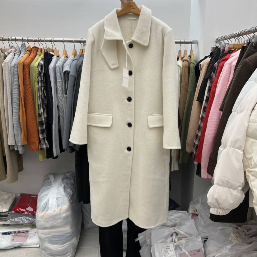 DRESS ROOM東大門㊣實拍女裝新品熱賣職業真品中長款大衣手工DRESS ROOM中長款大衣