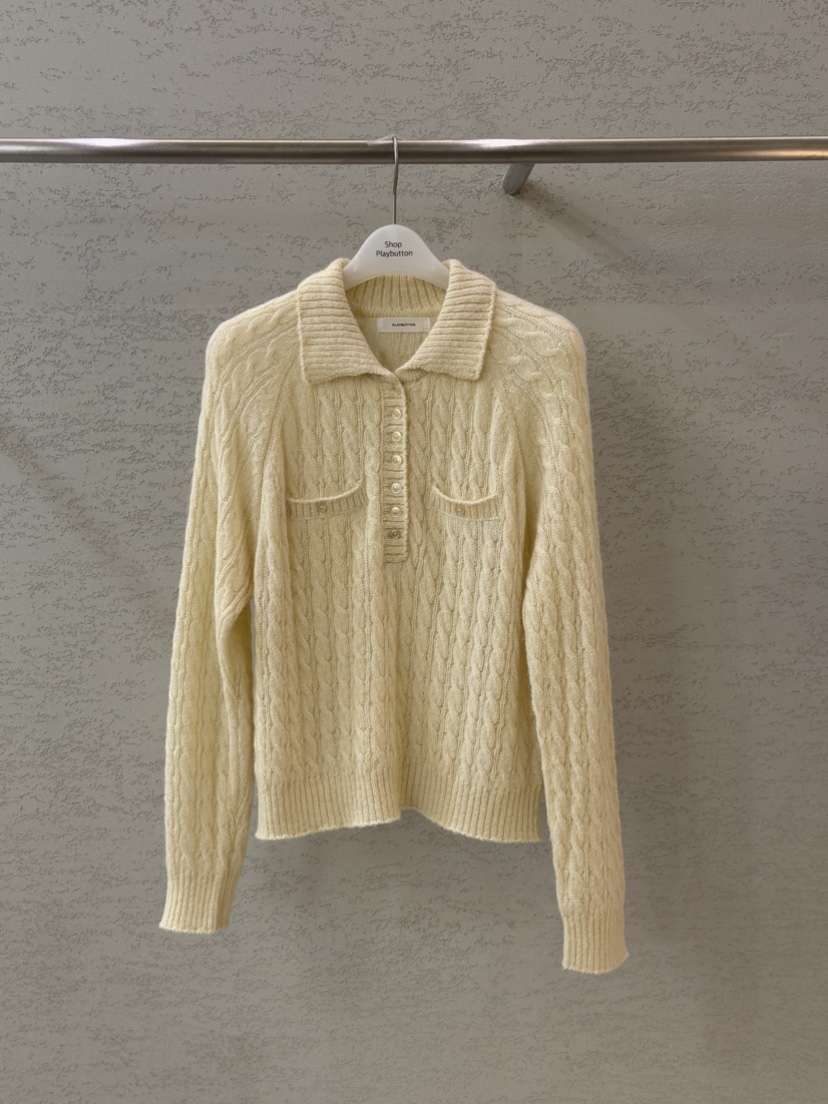 PLAYBUTTON-P東大門㊣直郵女士新款人氣推薦職業休閑針織衫PLAYBUTTON針織衫