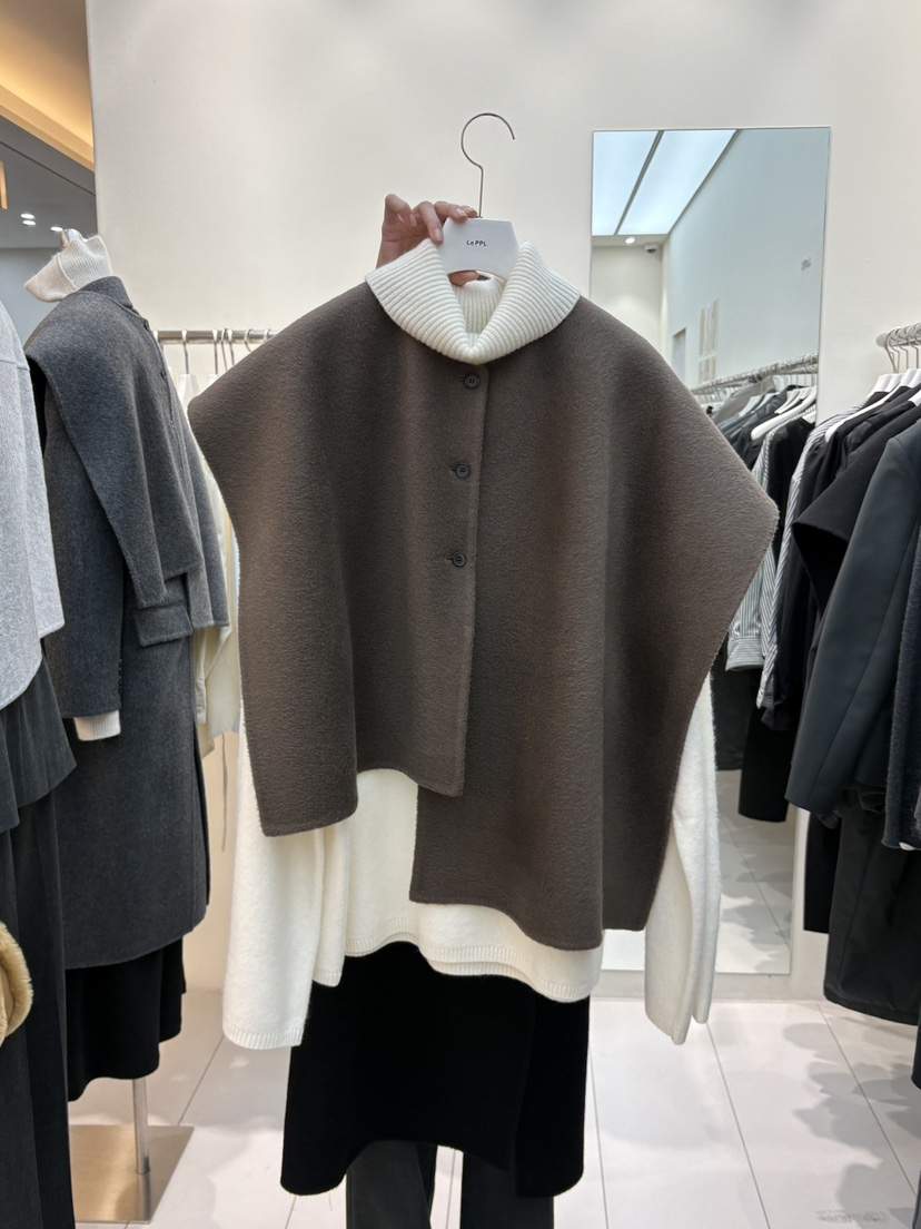 LE-PPL韓國直郵㊣女裝新款25秋冬真品圍巾披肩不含內搭手工LE-PPL圍巾/披肩