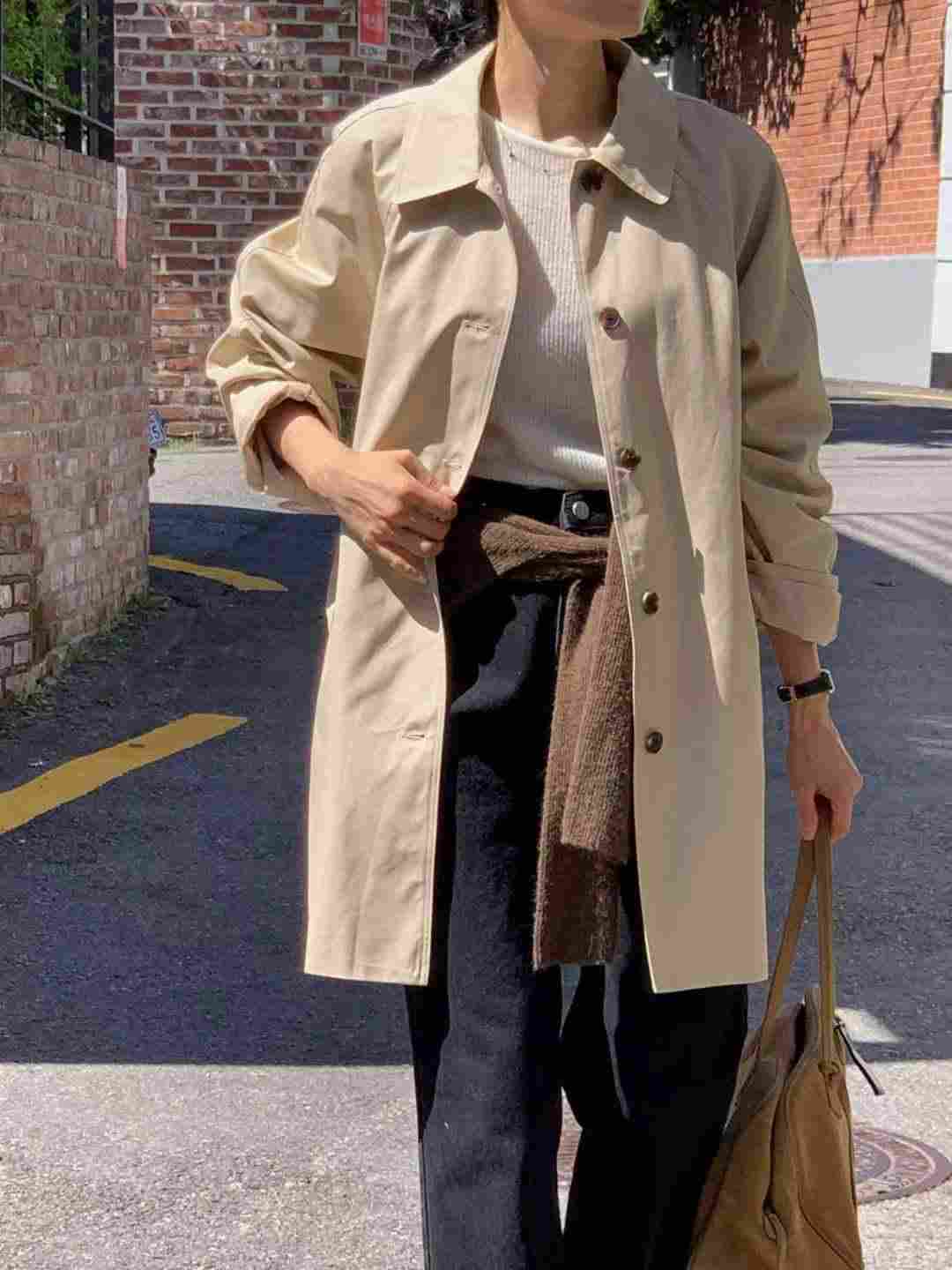 IVORY東大門㊣代購女裝新款人氣時尚推薦真品休閑熱賣長款風衣IVORY長款風衣