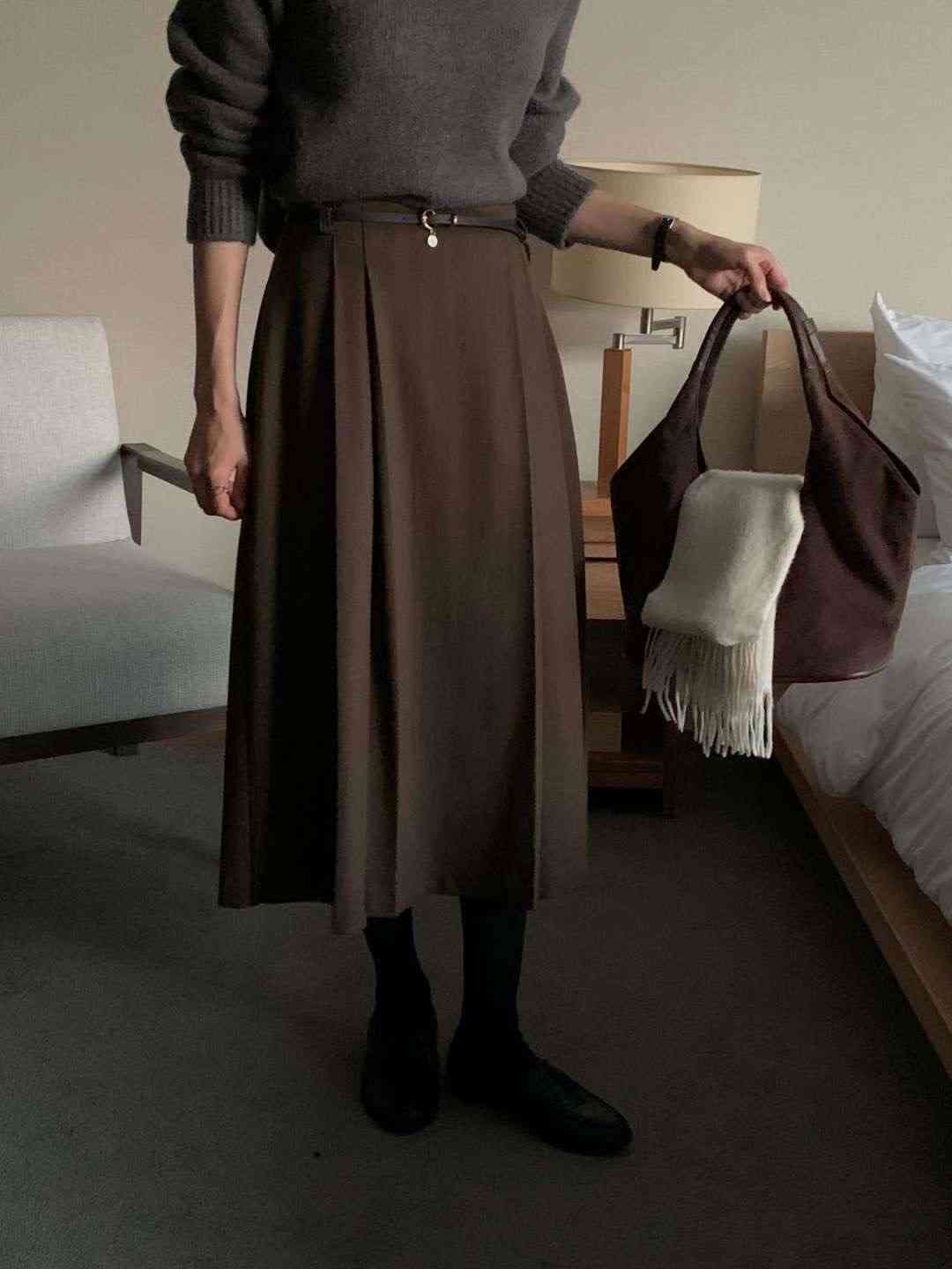 IVORY東大門㊣代購女士新款熱賣職業真品25秋冬長裙不含腰帶IVORY長裙