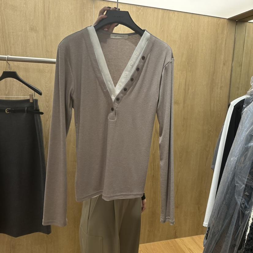 LEFANCY東大門㊣代購女裝新款人氣25秋冬職業熱賣時尚長袖T恤LEFANCY長袖T恤