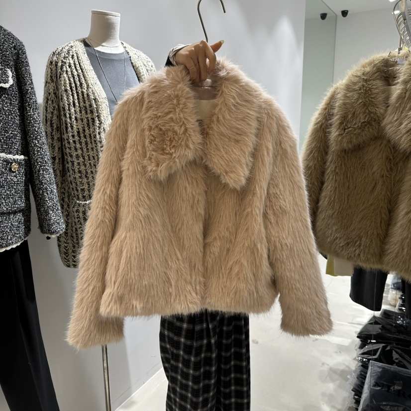 NEROLI 36韓國代購㊣女裝新款推薦休閑25秋冬短款大衣皮草NEROLI 36短款大衣