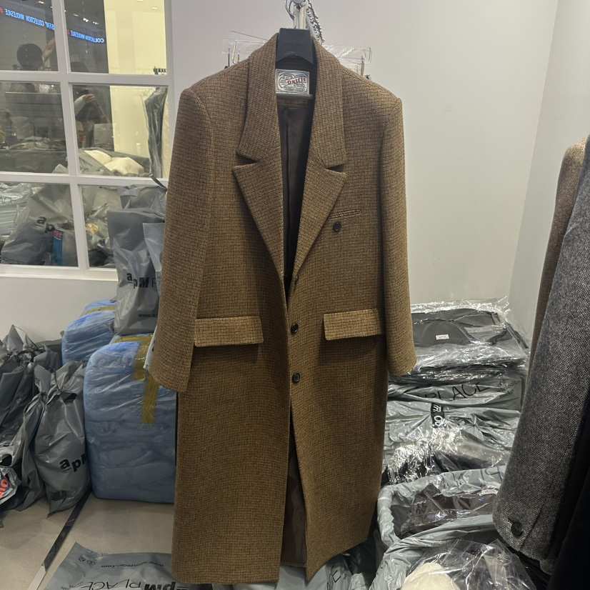 OUTFIT東大門㊣實拍女士新款休閑職業25秋冬真品中長款大衣OUTFIT中長款大衣