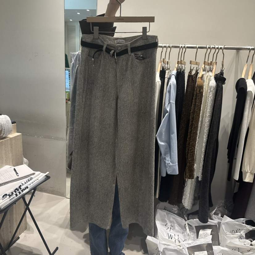 LOWBURN韓國直郵㊣女士新品人氣推薦休閑時尚休閑褲不含腰帶LOWBURN休閑褲